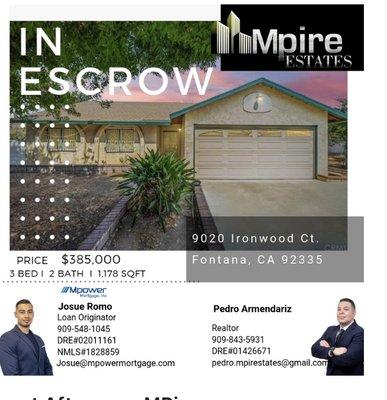 Property in escrow