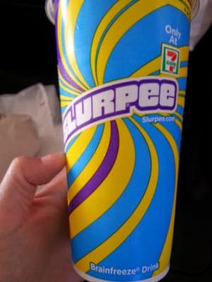 Getting hubby free medium slurpee from Six Flags Discovery Kingdom