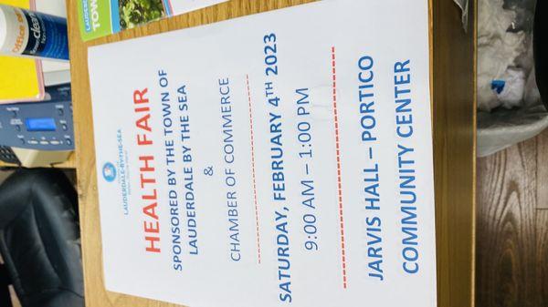 Health Fair Announcement