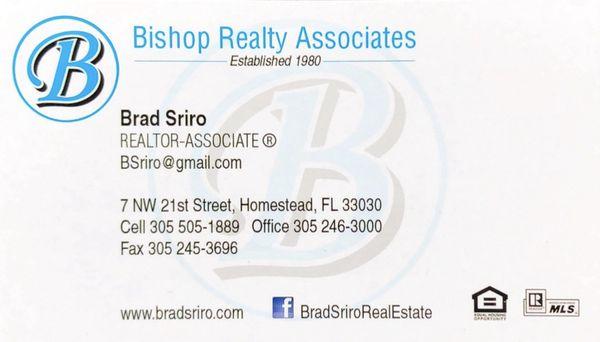 Business card and contact info.