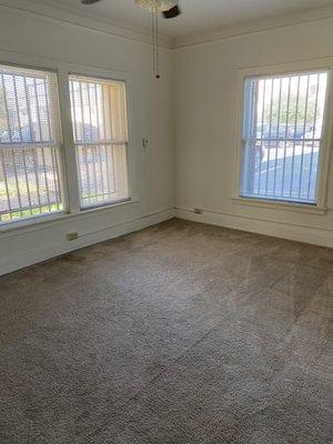 Luxury. Barred windows with a first floor view of the parking lot. Wow!