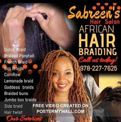 Sabreen's Hair salon African hair braiding