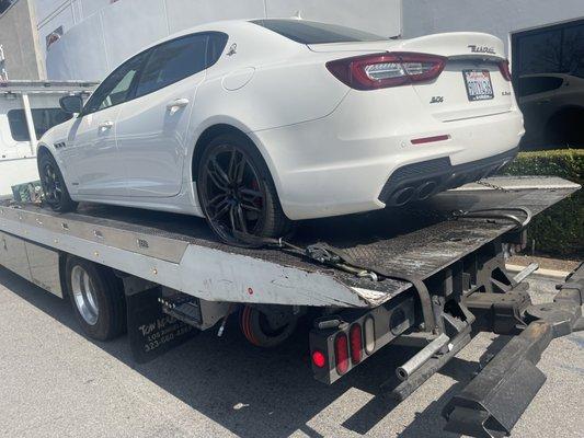 Maseraty delivered to customer in Long Beach good jobs