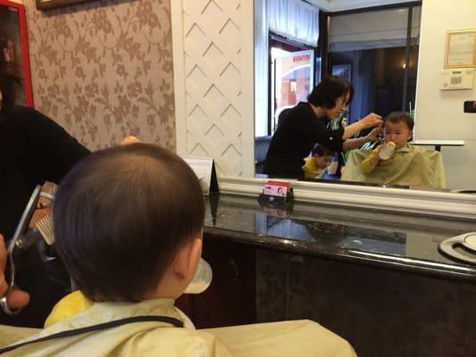 23 month old getting his first hair cut