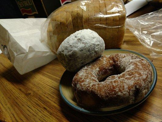 Raised Sugar & powdered filled donuts baked fresh daily!