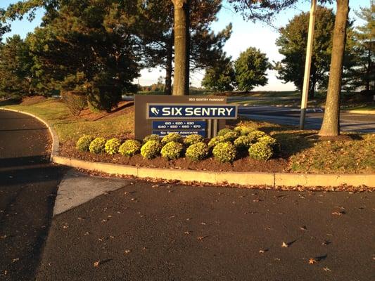 Sign at Entrance for Six Sentry Parkway East