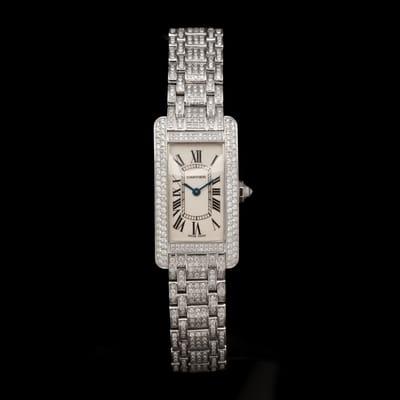 Cartier 18kt Diamond Tank Americaine Watch