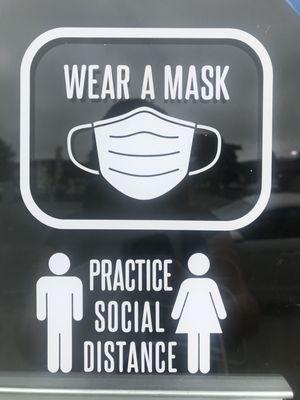 For your safety and ours, practice social distance and please wear a mask!