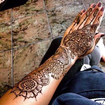 My first Henna!  Freehand by the owner herself!  Absolutely beautiful I love it!