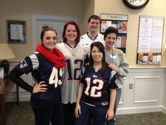 The Clinton Branch is ready to cheer on the Patriots!