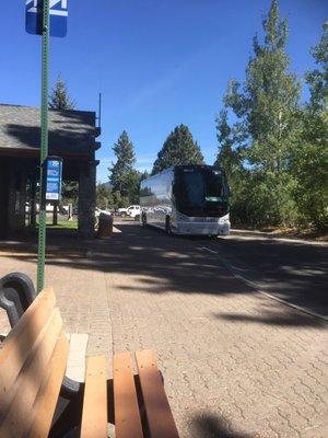 Coach bus at station