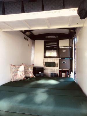 Inside the 5'x8' slightly Ruffin' it camper