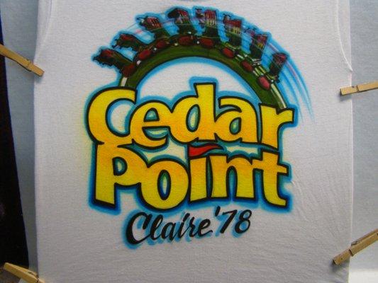 Airbrushed T-Shirt Custom Cedar Point Roller Coaster Design