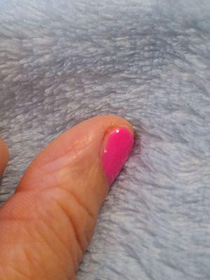 Polish doesn't go all the way over to the left side of the nail