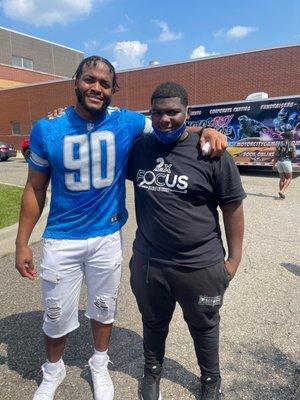 Me and Tray Flowers from the Detroit Lions