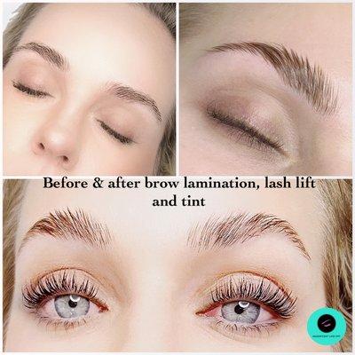 Brow lamination and  lash lift, tint