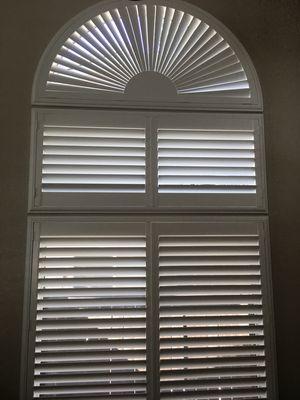 Our Arched Shutter, with 2 shutters below with Hidden Tilt