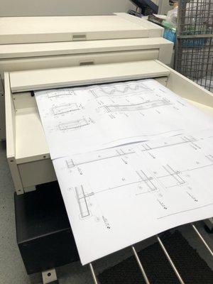 We print large scale blueprints for all construction needs.