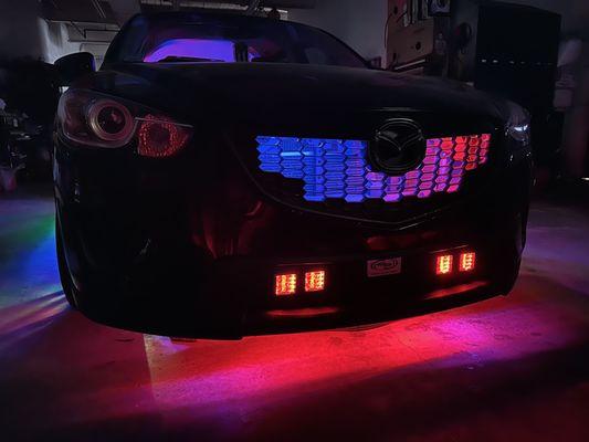 Heise Chasing RGB LED Ambient Lighting installed in this Mazda CX-5