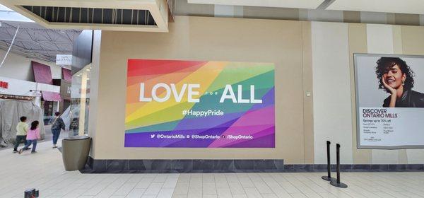 Pride wall decal for Ontario Mills Mall