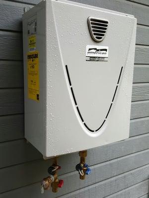 Outdoor tankless unit. Takagi