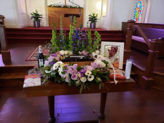 Floral arrangements for memorial service