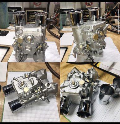 Customers carburetor we did the restoration finish on he's very happy the way they look