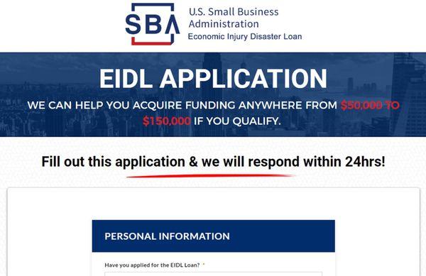 EIDL application assistance.