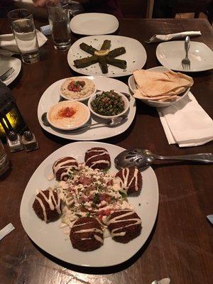 Falafel and mezza platter