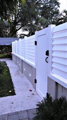 4 Ft. High White Louvered Fence