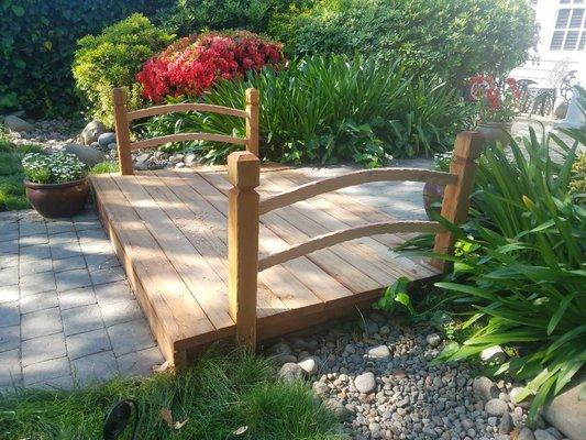 Beautiful garden bridge built by us