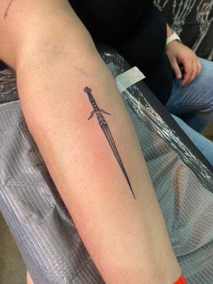 My Zireael sword from the Witcher games that Fe did for me at the Coal Fields Tattoo Expo! Love it