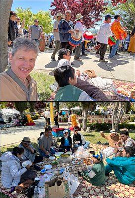 Watt Cambodian Buddhist Association. April 2023. Enjoying a little picnic on the temple grounds.