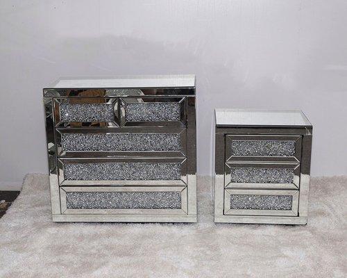 Dresser and Night Stand Mirrored Furniture Sparkly New Arrivals #inst #s_m_electronics