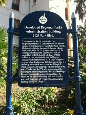 Developed Regional Parks, Balboa Park Administration Building