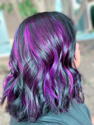 Purple passion foilayage can be an everyday look, book on-line for a complimentary consultation today.