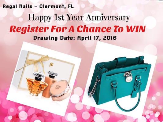 Visit our salon to register for a Chance to WIN. No purchase on any service required. 
Drawing date: April 17, 2016.