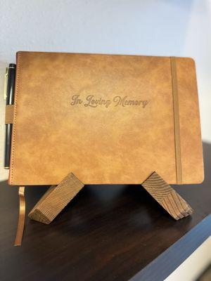 Quality tan suede memory book with pen