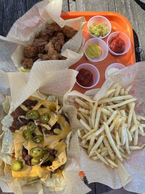 Currently operating out of a food truck - gator bites, nachos & fries