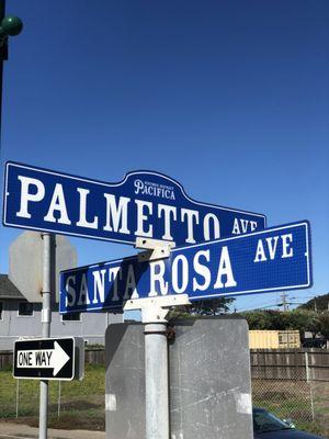 Corner of Palmetto & Santa Rosa, Sharp Park neighborhood, Pacifica