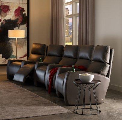 Leflar Limited featuring American Leather theater seating customized to your specific dimensions and style