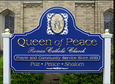 Carved sign with Gold Leaf Lettering. See more at www.roycesignworks.com