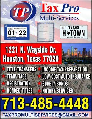 Tax Pro Multi-Services # 2, North Wayside Drive, H