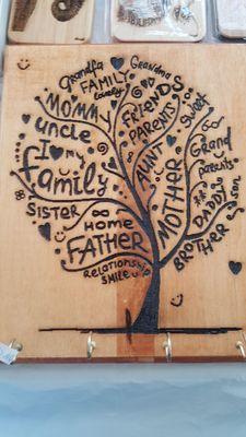 Engraved wood, 'Doro Gift' by Fady Malaty