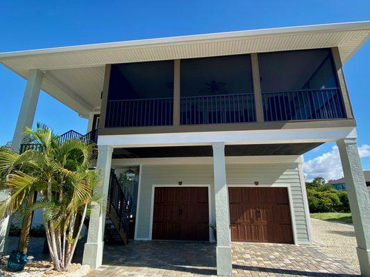 New screen walls at home on Estero Blvd, Ft Myers Beach