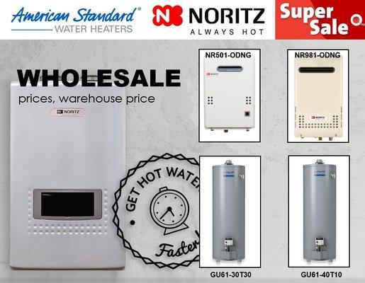 US Quality Supply Tankless Water Heater Noritz and American Standard Wholesale