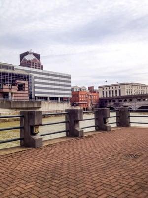 View from the park bench West of the river.