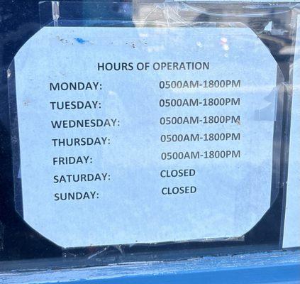 Here's their hours as of 7/20/24