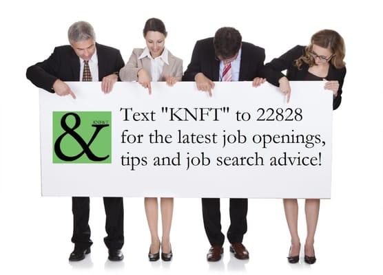 You can now text us to receive our newsletter and job advice & updates!