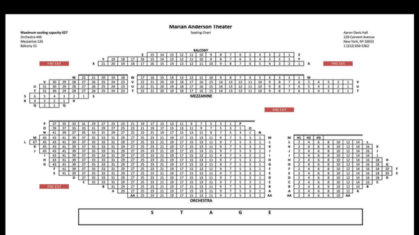 Seating chart - Marian Anderson Theater